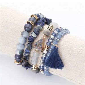 Boho Blue Gemstone Bracelet